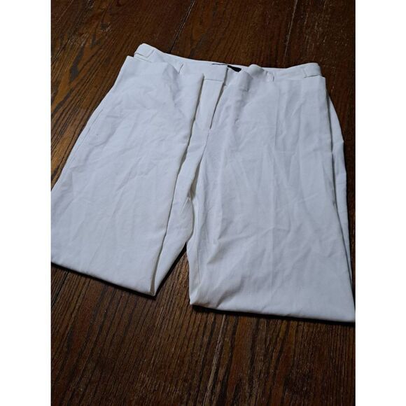 Size 10 Larry Levine Cream Ivory Pants with Pockets and Belt Loops - Picture 4 of 5